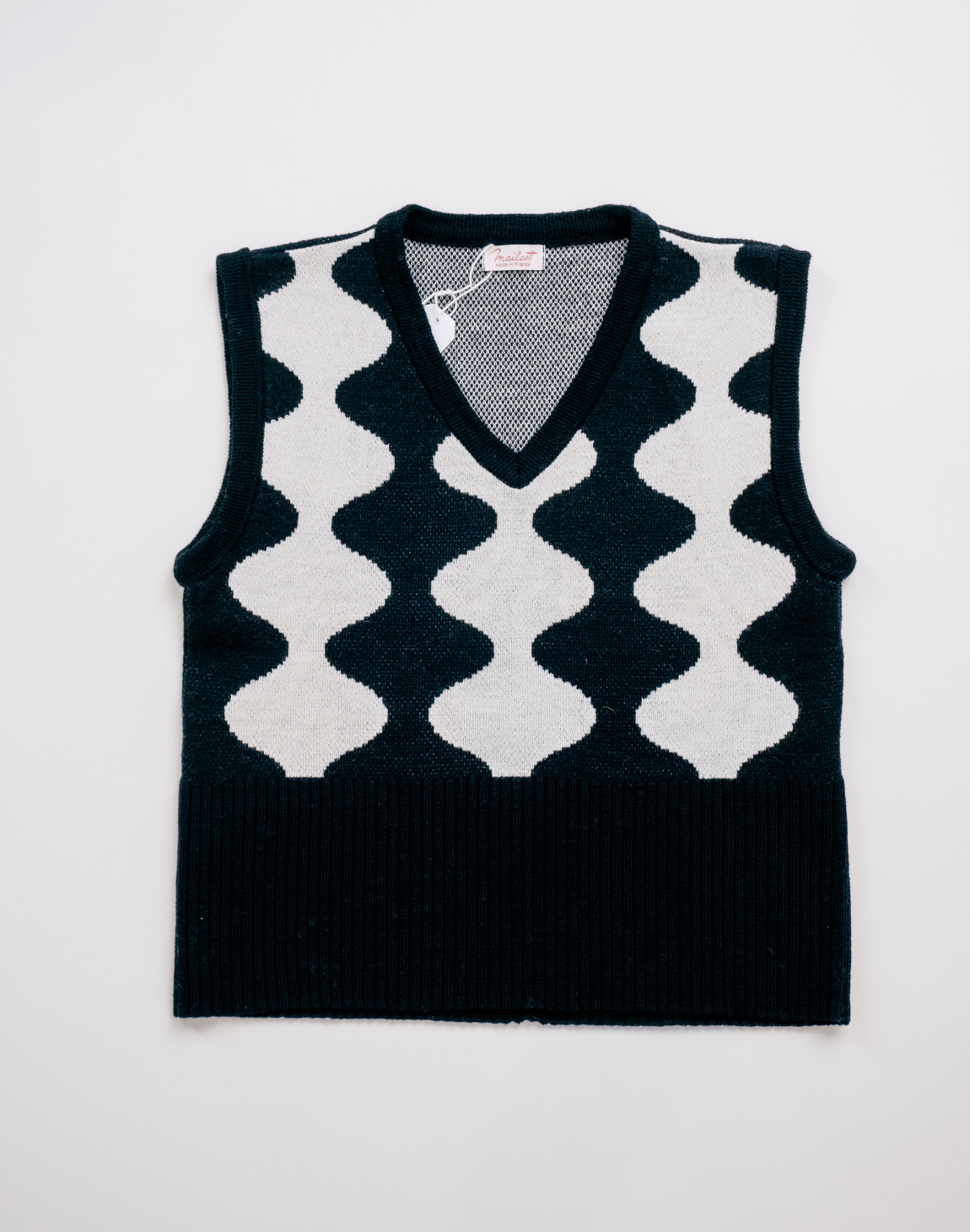 P'tit pull jacquard noir et blanc
